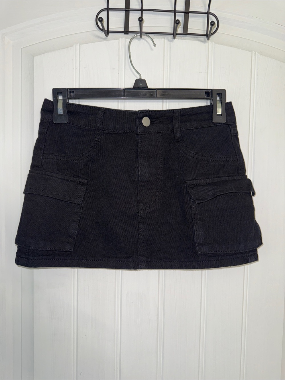 SHEIN Black Utility Cargo Mini Skirt